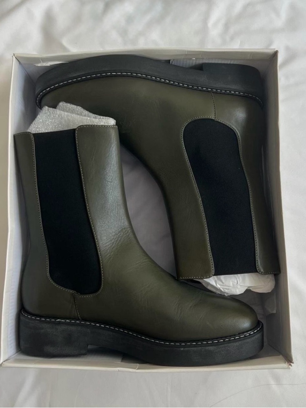 Womens Schutz Olive Green Chelsea Boots - Classic Slip-On Style